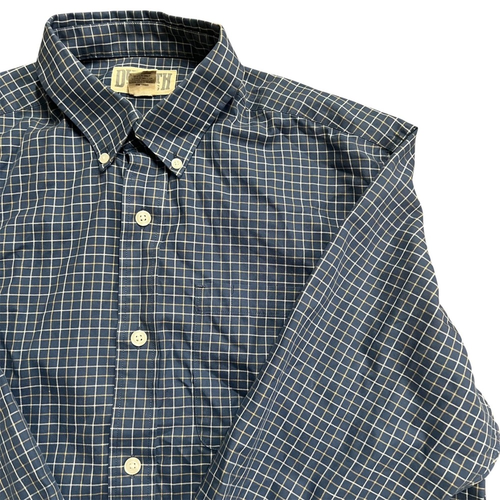 Duluth Trading Co. Mens‎ Button Down Shirt Long Sleeve Blue Plaid